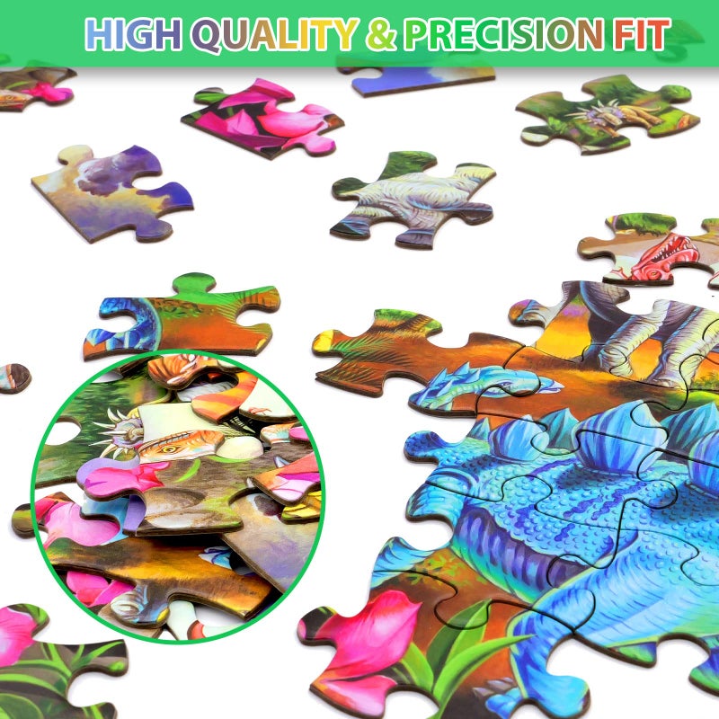 OSBOO Puzzles for Kids Ages 4-8  6-8  8-10  Kids Puzzles 100 Piece Big Dinosaur Floor Jigsaw Puzzle for Kids Children Educational Puzzles Toys for Young Boys and Girls - Image 3